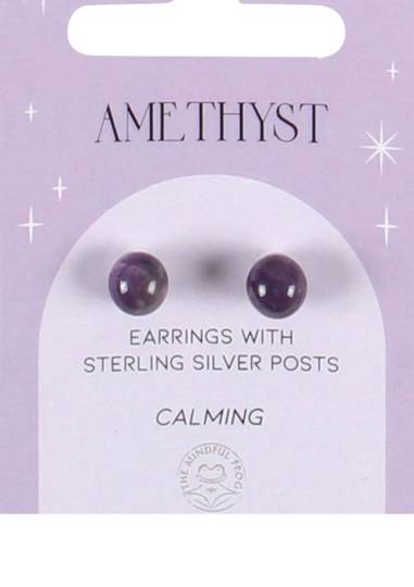 Sterling Silver and Amethyst Crystal Ear Studs image 0